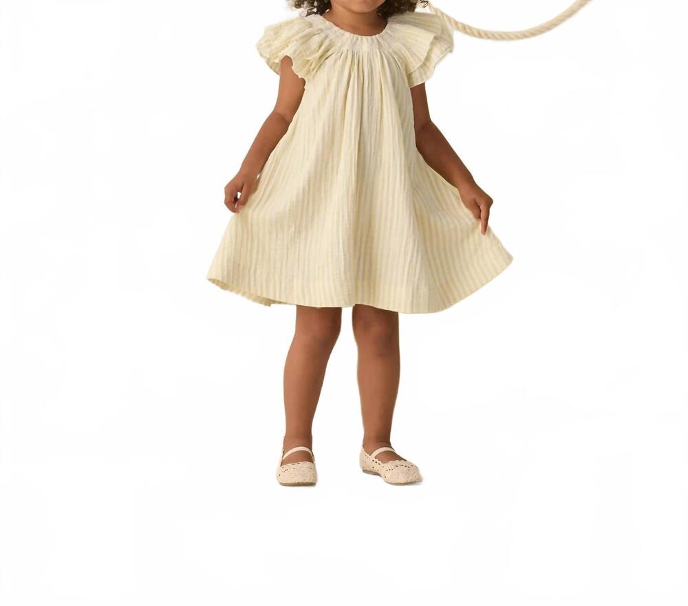 NEW RYLEE + CRU lucia dress in citron stripe